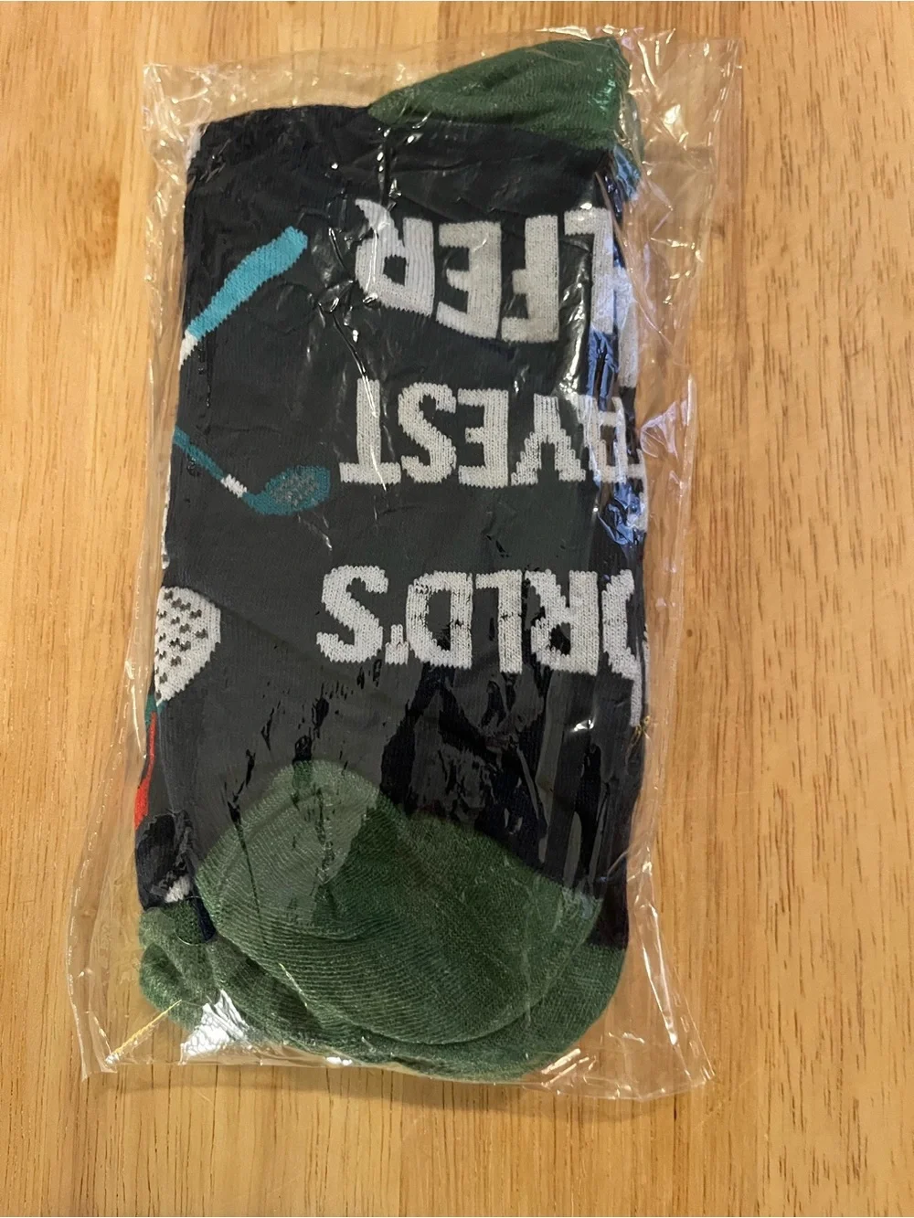 Men's Novelty Golf Socks - Navy & Green